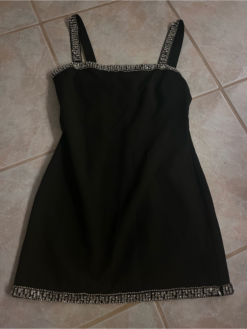 House of Harlow 1960 Black Mini Dress with Crystal Trim